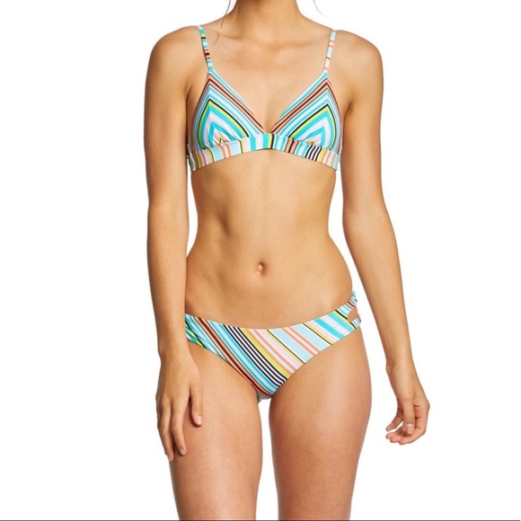 The Bikini Lab Two Piece Striped Swimsuit - Picture 1 of 8